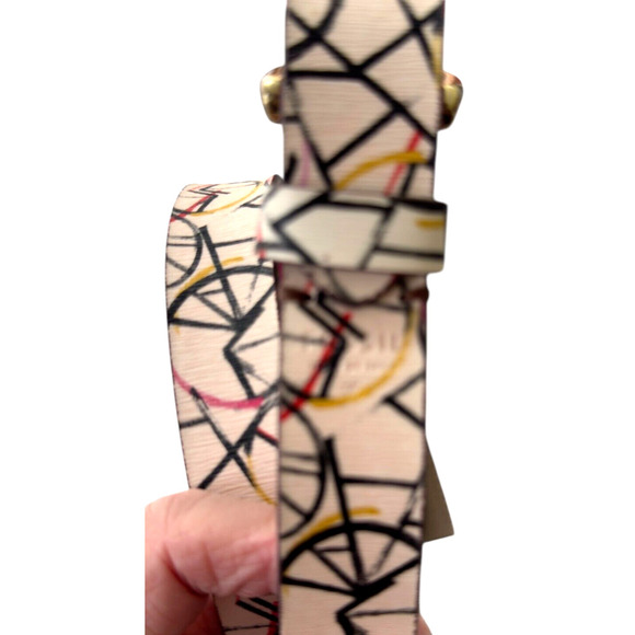 Fossil Solid Pink/Multicolored Geo Print Leather Belt Womens M/ L Y2K Lot of 2 - Picture 14 of 14